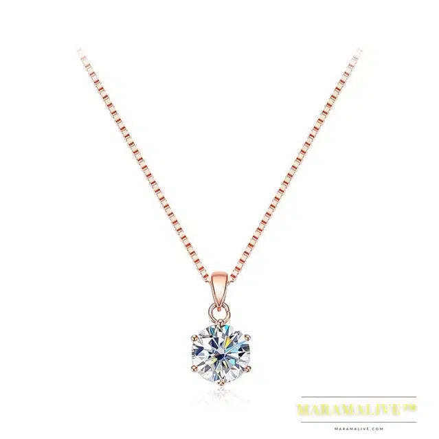 Moissanite Pendant Necklaces For Women Sterling Silver 925 D Color VVS Lab Diamond Fine Jewelry Wedding Party Gift