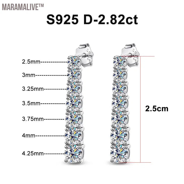 Moissanite Pendent Earrings for Woman Wedding Jewely with GRA s925 Sterling Sliver Plated 18k White Gold Earring