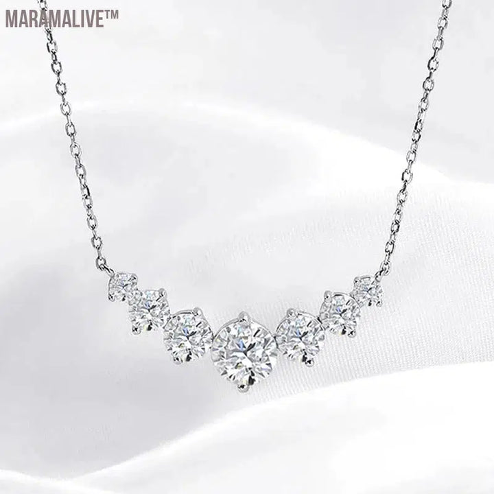 Moissanite Princess Necklace | Radiant Women's Gift