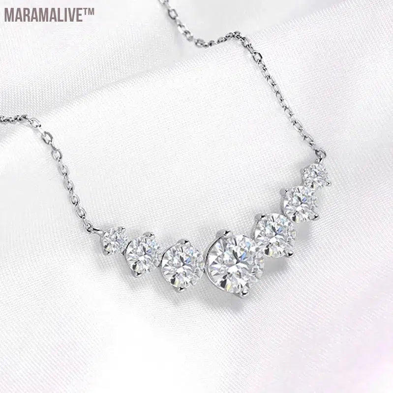 Moissanite Princess Necklace | Radiant Women's Gift