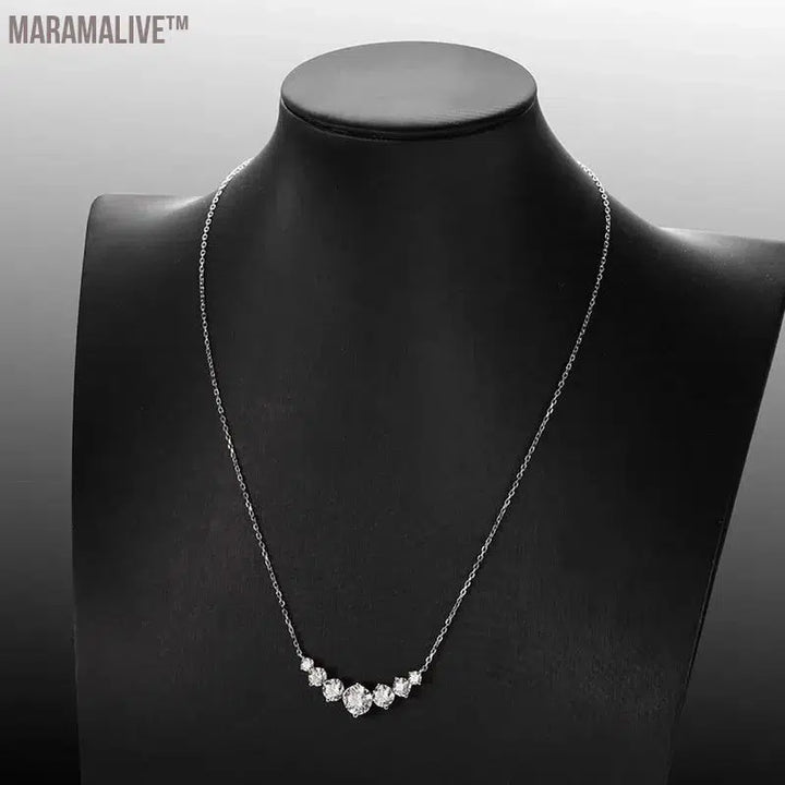 Moissanite Princess Necklace | Radiant Women's Gift