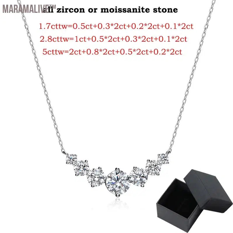 Moissanite Princess Necklace | Radiant Women's Gift