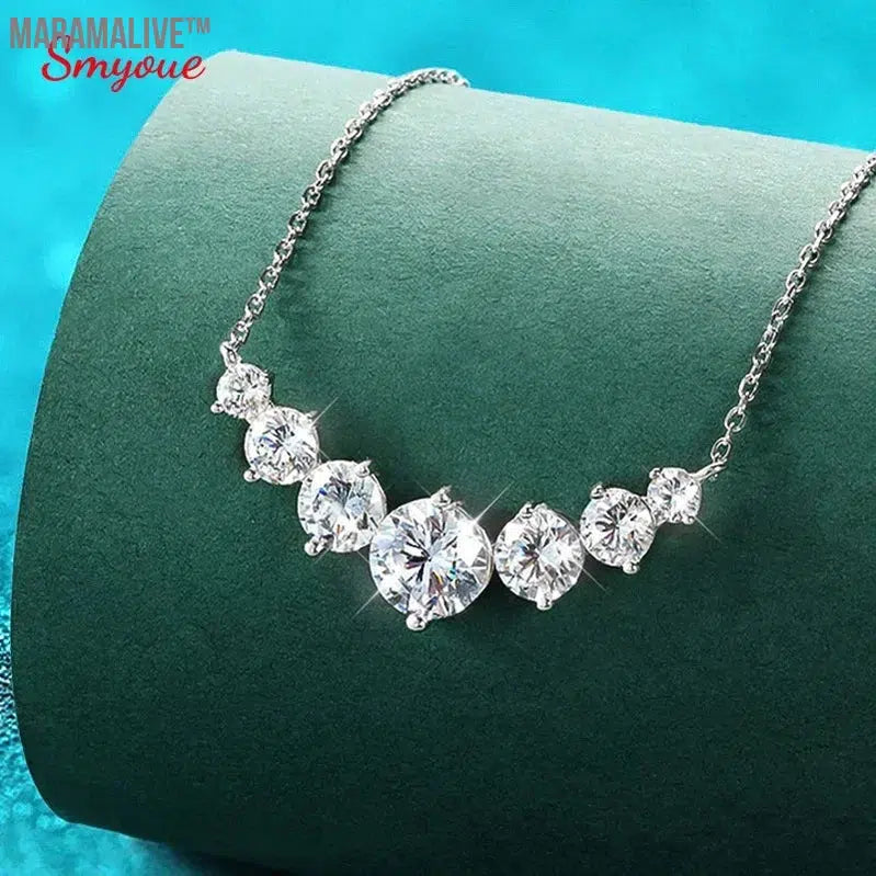 Moissanite Princess Necklace | Radiant Women's Gift