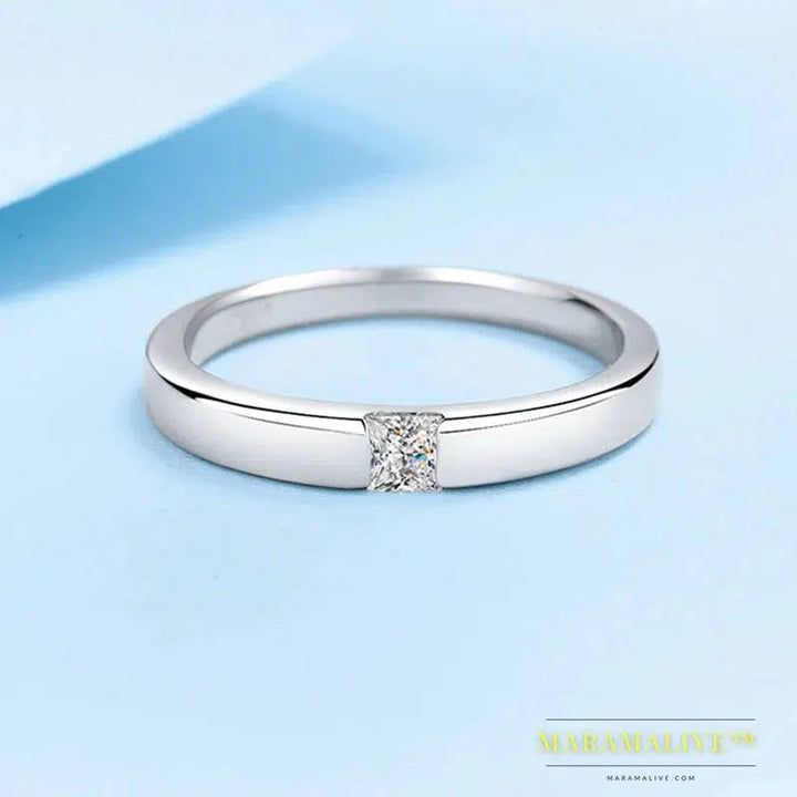 Moissanite Ring For Women Men 925 Sterling Silver with White Gold Plated Engagement Wedding Lover Couple Rings