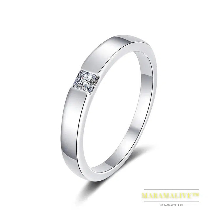 Moissanite Ring For Women Men 925 Sterling Silver with White Gold Plated Engagement Wedding Lover Couple Rings