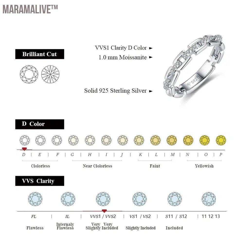 Moissanite Ring for Women Men 925 Sterling Silver Rose Gold Wedding Fine Jewelry for Free Shipping