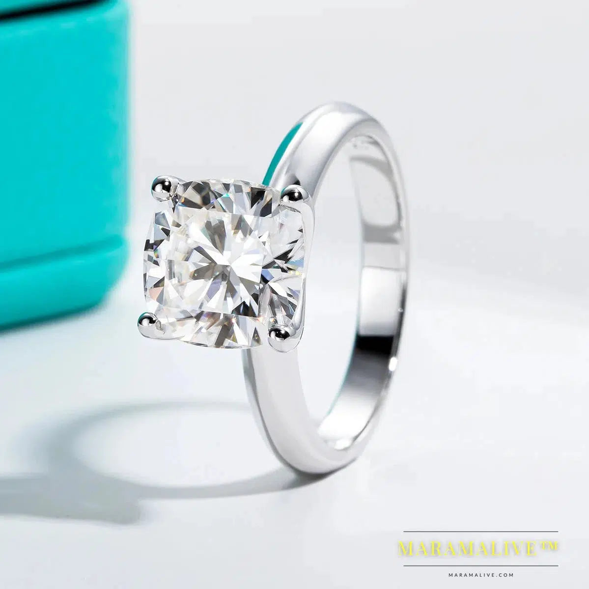 Moissanite Ring in Sterling Silver: Dazzling Elegance