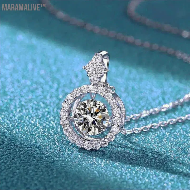 Moissanite Round Necklace - Perfect Her Jewelry Gift