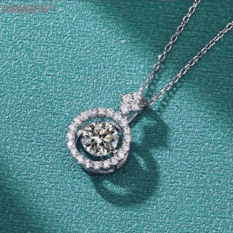 Moissanite Round Necklace - Perfect Her Jewelry Gift