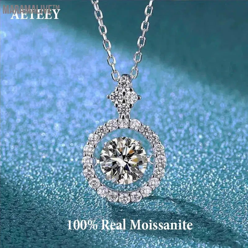 Moissanite Round Necklace - Perfect Her Jewelry Gift