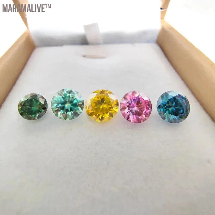 Moissanite Silver Necklace Women 2CT Yellow Blue Green Pink Passed Diamond Test S925 Jewelry Wedding Anniversary Party