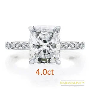 Moissanite Solitaire Engagement Rings 2/3/4ct Radiant Cut D Color Solid 925 Sterling Silver Women Wedding Jewelry Gifts