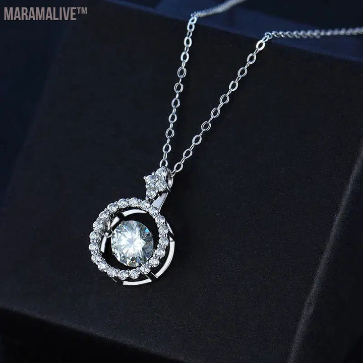 Moissanite Sterling Pendant - Silver Gift for Women