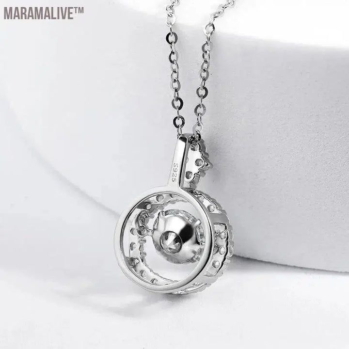 Moissanite Sterling Pendant - Silver Gift for Women