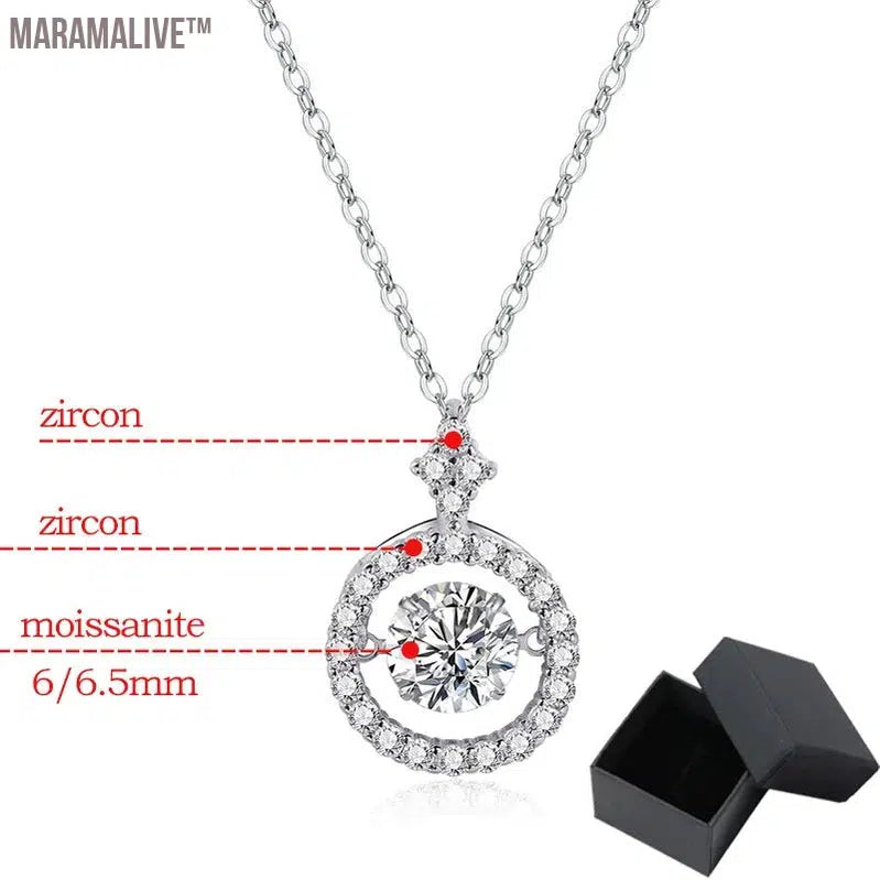 Moissanite Sterling Pendant - Silver Gift for Women