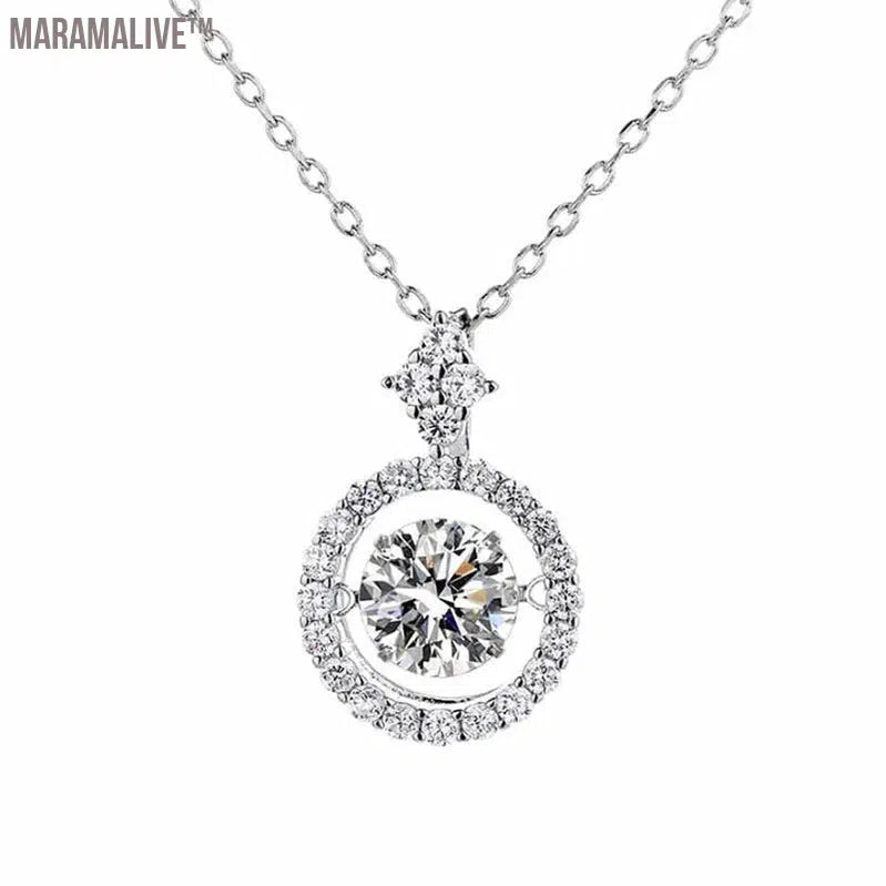 Moissanite Sterling Pendant - Silver Gift for Women