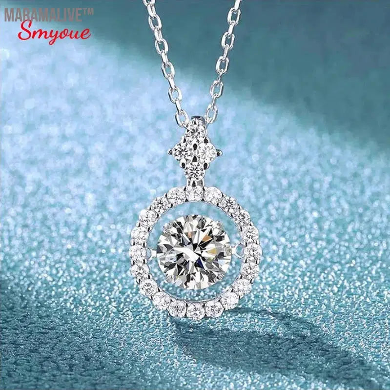 Moissanite Sterling Pendant - Silver Gift for Women