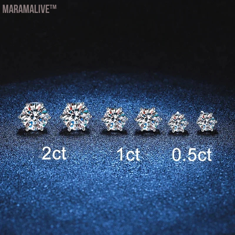 Moissanite Stud Earrings White Gold Plated - Affordable Luxury