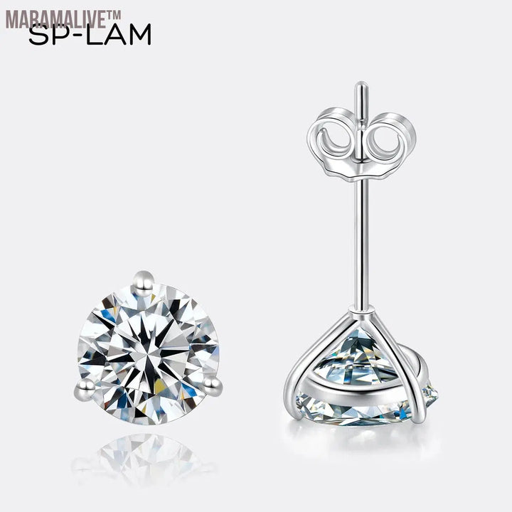 Moissanite Stud Earrings Women Sterling Silver 925 Classic Style Fashion Small Earring Pendants