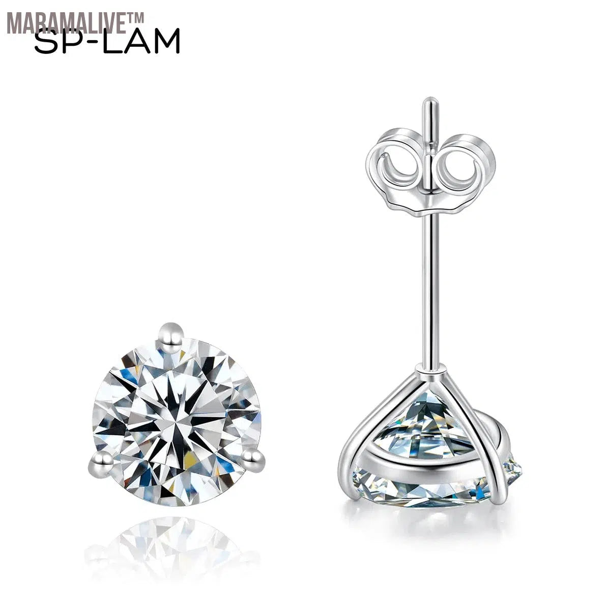 Moissanite Stud Earrings Women Sterling Silver 925 Classic Style Fashion Small Earring Pendants