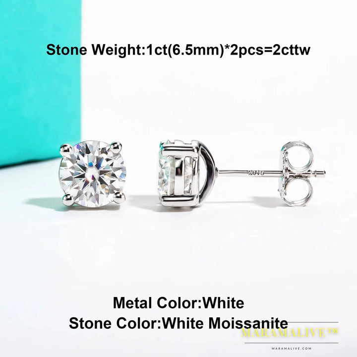 Moissanite Stud Earrings in 14k Gold - Timeless & Durable