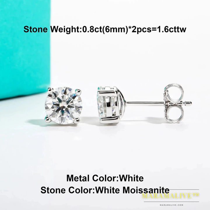 Moissanite Stud Earrings in 14k Gold - Timeless & Durable