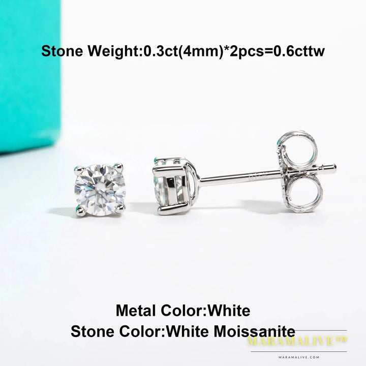 Moissanite Stud Earrings in 14k Gold - Timeless & Durable