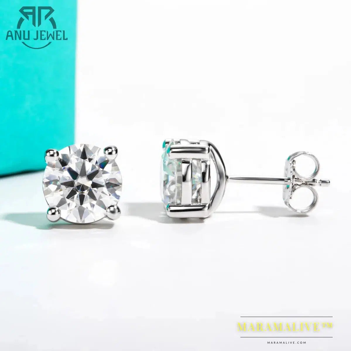 Moissanite Stud Earrings in 14k Gold - Timeless & Durable