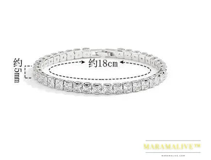 Moissanite Tennis Bracelet - Platinum Silver Gift for Her