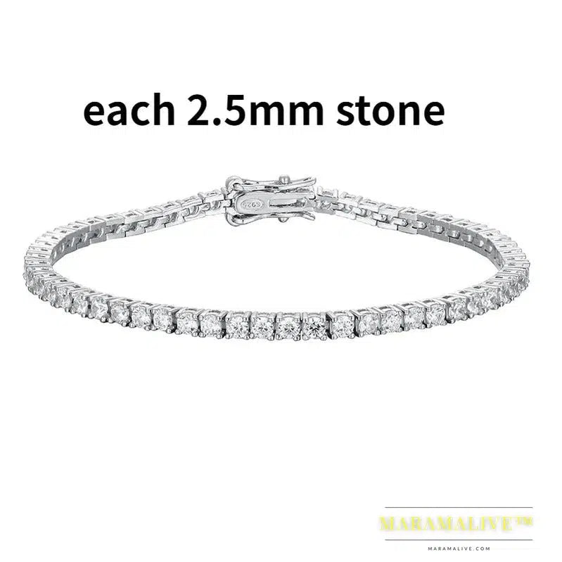 Moissanite Tennis Bracelet for Women Gift Platinum Plated 100% 925 Sterling Silver Wedding Jewelry