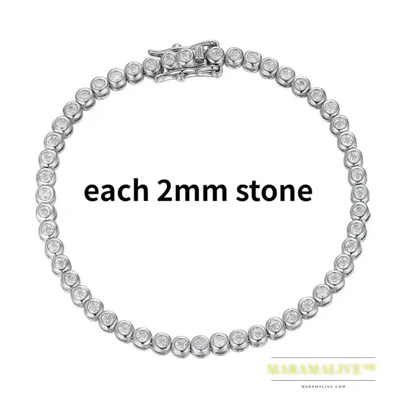 Moissanite Tennis Bracelet for Women Gift Platinum Plated 100% 925 Sterling Silver Wedding Jewelry