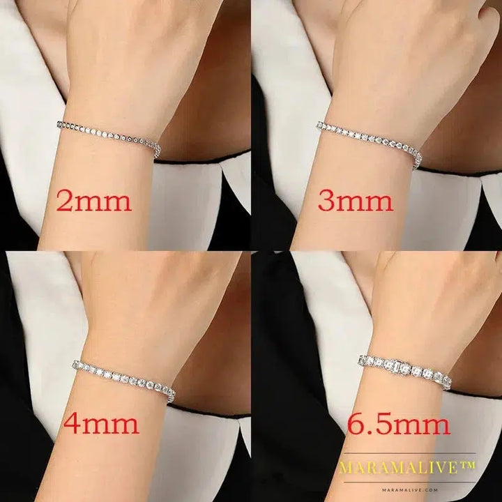 Moissanite Tennis Bracelet for Women Gift Platinum Plated 100% 925 Sterling Silver Wedding Jewelry