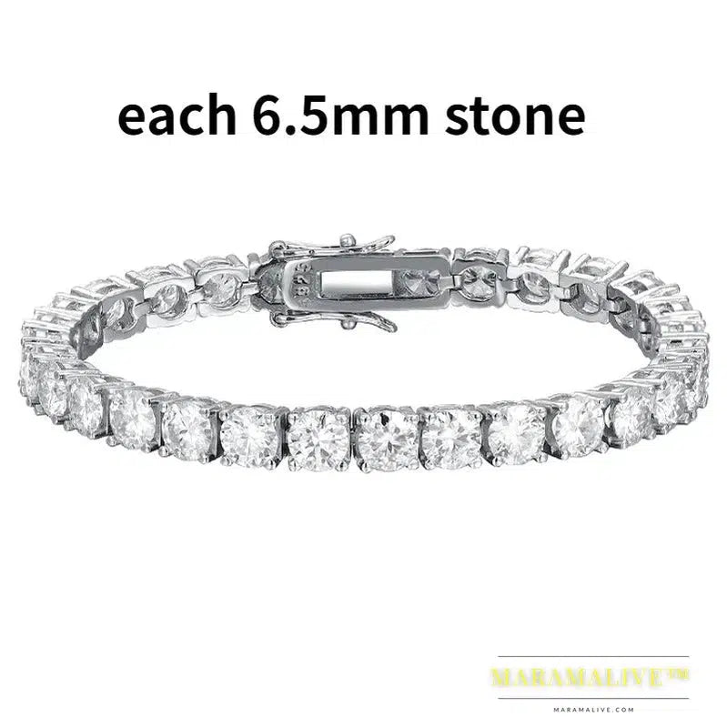 Moissanite Tennis Bracelet for Women Gift Platinum Plated 100% 925 Sterling Silver Wedding Jewelry