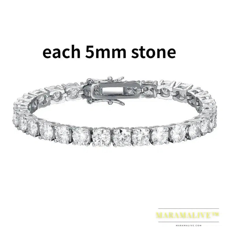 Moissanite Tennis Bracelet for Women Gift Platinum Plated 100% 925 Sterling Silver Wedding Jewelry