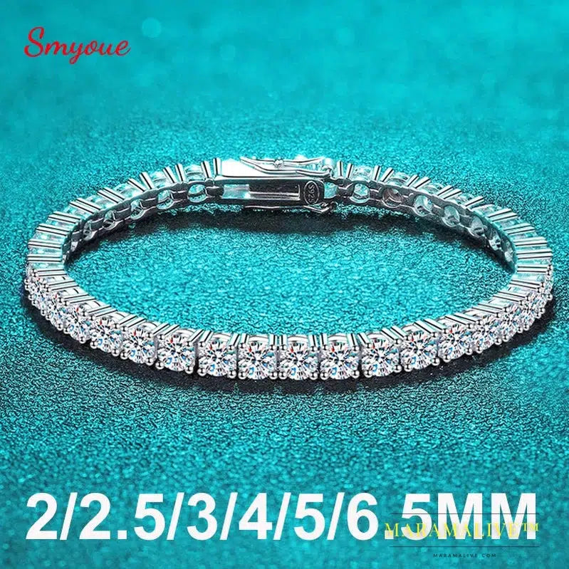 Moissanite Tennis Bracelet for Women Gift Platinum Plated 100% 925 Sterling Silver Wedding Jewelry