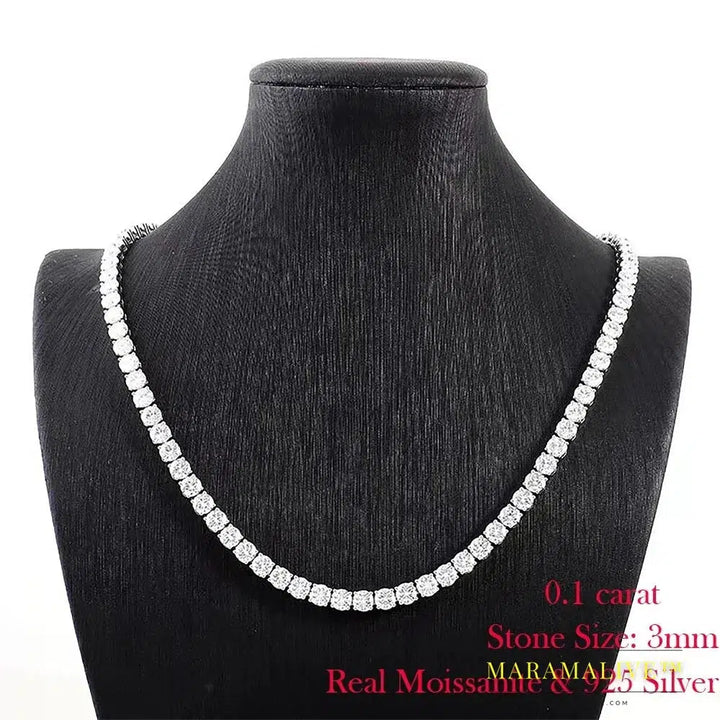 Moissanite Tennis Necklace 925 Sterling Silver D Color Lab Diamond Necklaces with GRA Certificate Fine Jewelry for Women