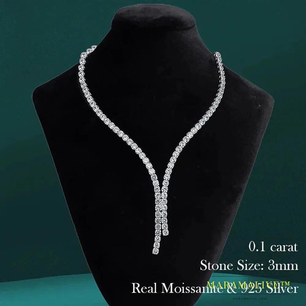 Moissanite Tennis Necklace 925 Sterling Silver D Color Lab Diamond Necklaces with GRA Certificate Fine Jewelry for Women