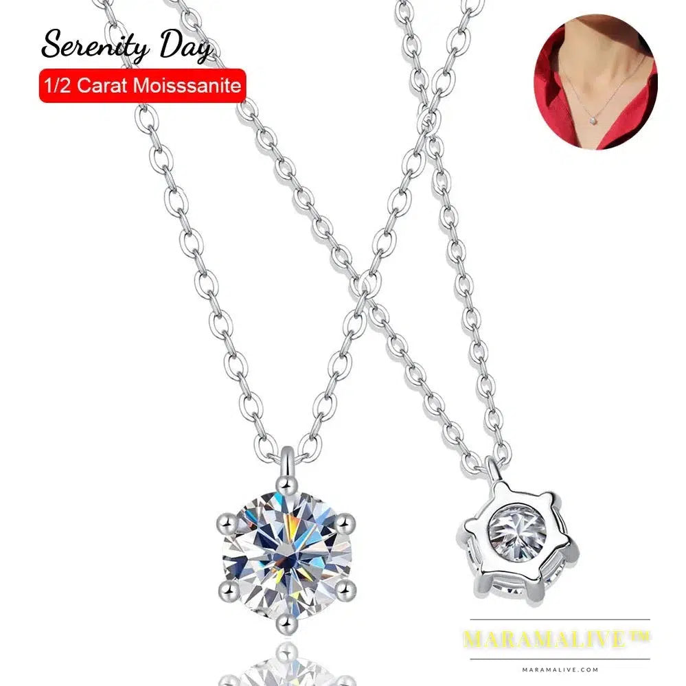 Moissanite Wedding Pendant Necklace: Dazzling, Sparkling Wedding Jewelry Piece