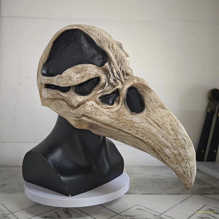 Moon Khonsu Skull Mask Halloween Cosplay Skull Beak Mask White Skull Bird Beak Head Cover Movie Anti-hero Cosplay Party Props