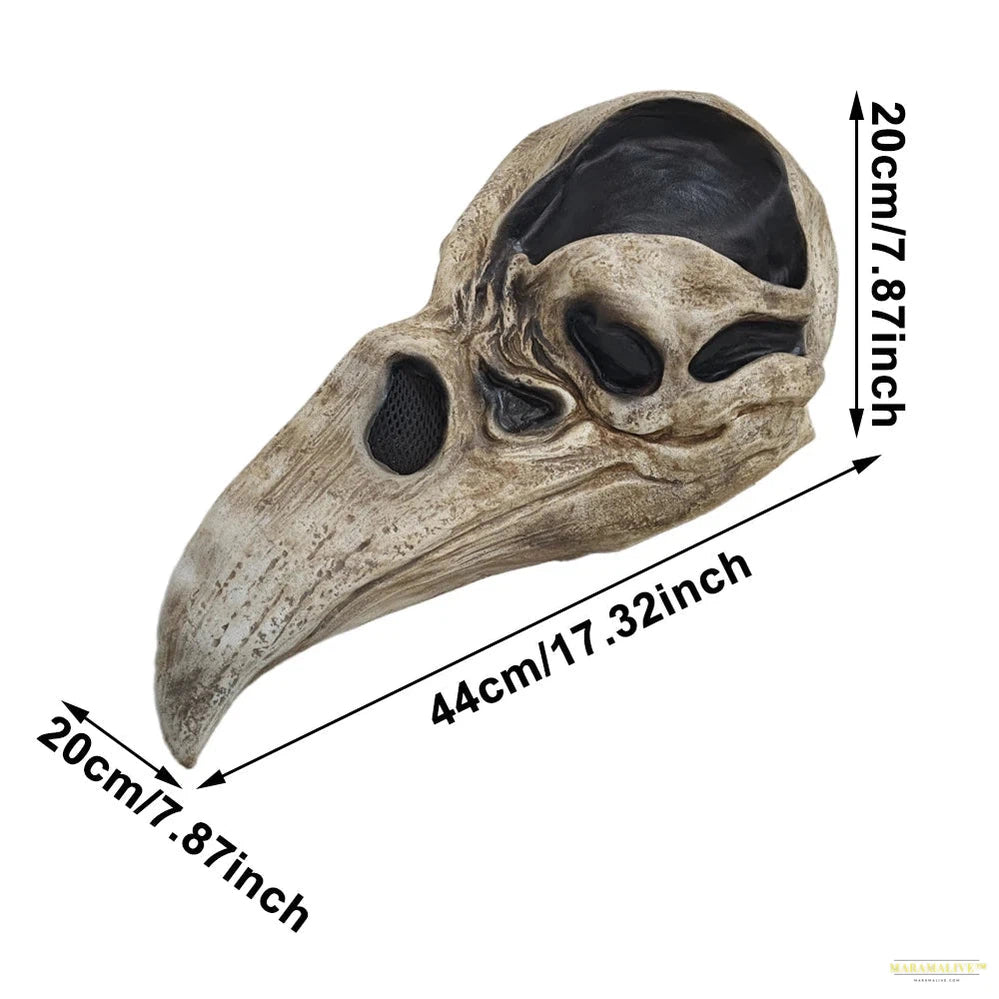 Moon Khonsu Skull Mask Halloween Cosplay Skull Beak Mask White Skull Bird Beak Head Cover Movie Anti-hero Cosplay Party Props