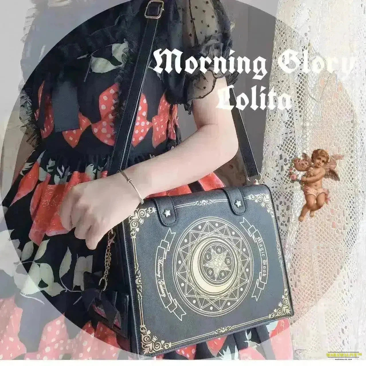 Moon Magic Book Lolita Bag: Gothic Inspired, Dynamic Double Shoulder, Diagonal Cross Body & Handbag