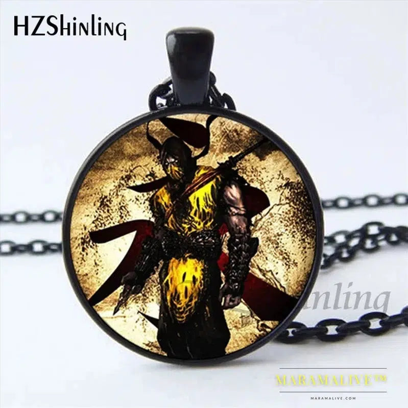 Mortal Kombat Scorpion & Sub Zero Pendant Necklace