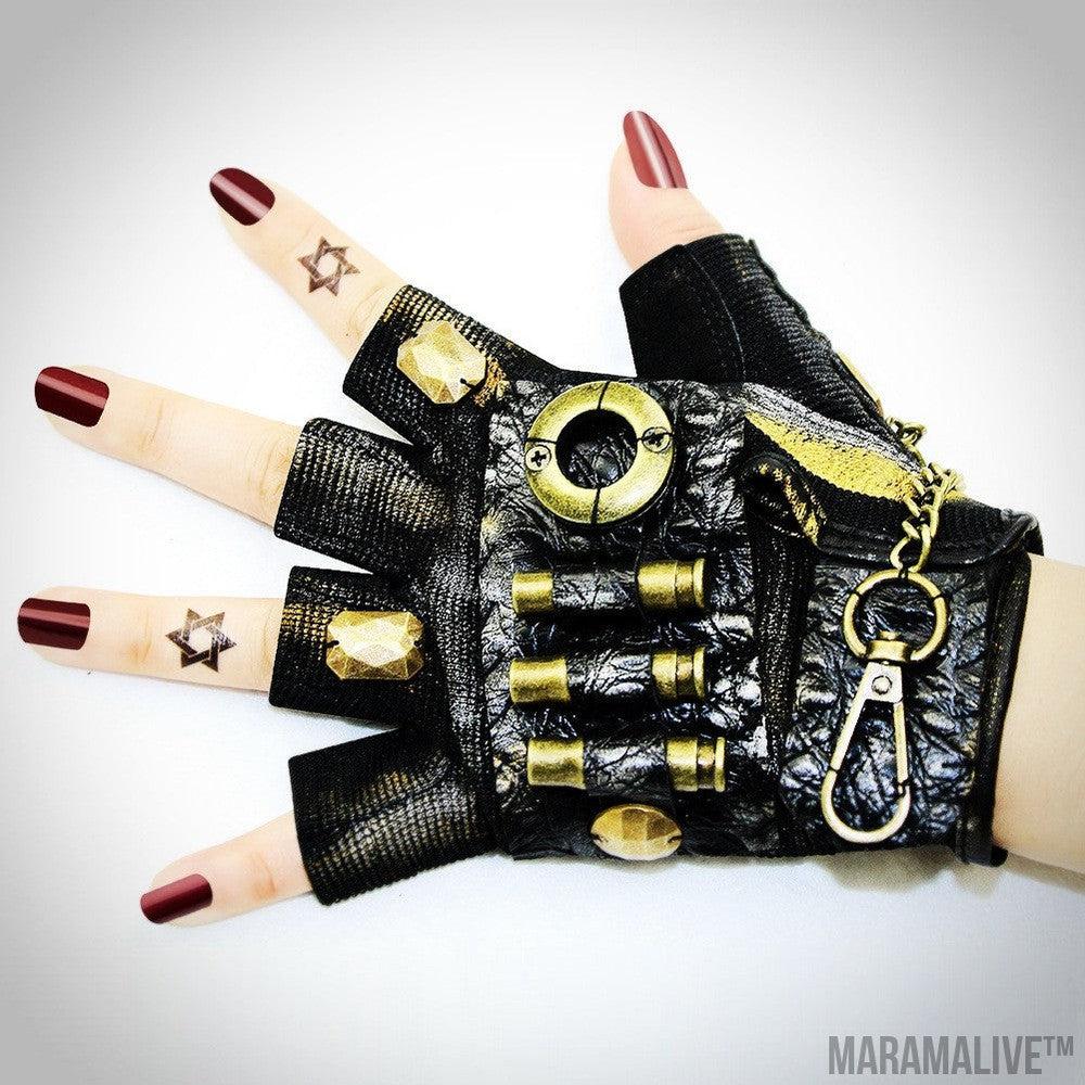 Motorcycle steampunk neutral half-finger gloves