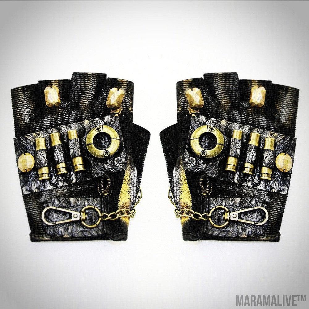 Motorcycle steampunk neutral half-finger gloves