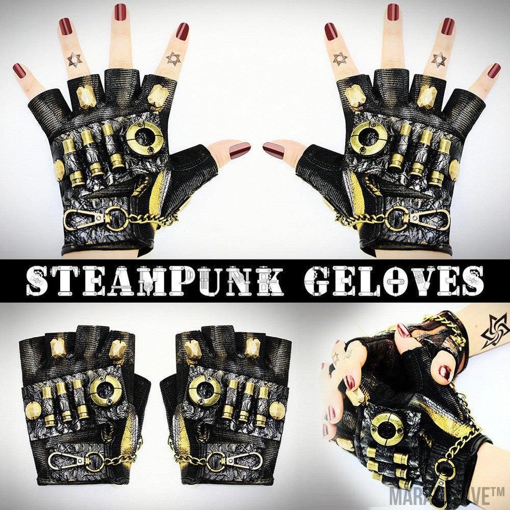 Motorcycle steampunk neutral half-finger gloves