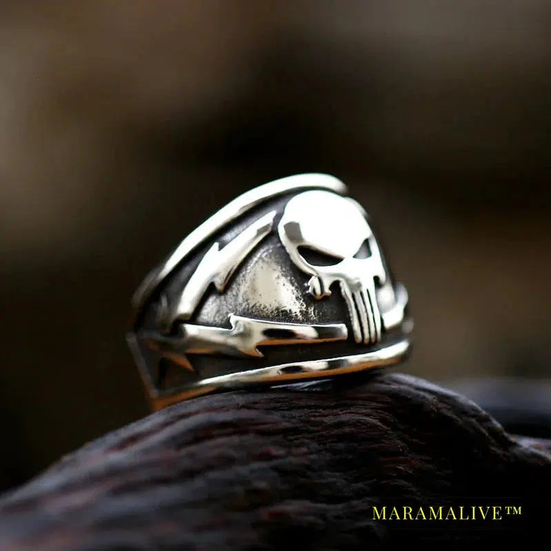 Movie Steel Warrior Men's Ring Skull Shape Ring Men's New Fashion Retro Horror Ring Metal Accessories Jewelry