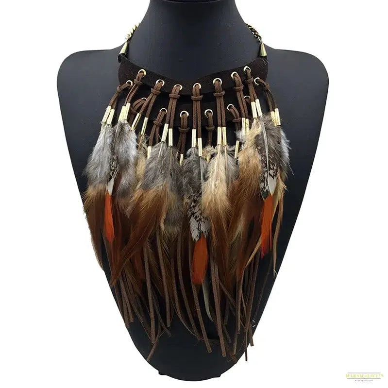 Multi-ethnic Elegant Fashion Statement Necklace 2023 New Latest Design Choker Feather Necklaces & Pendants Women Bijoux Jewelry