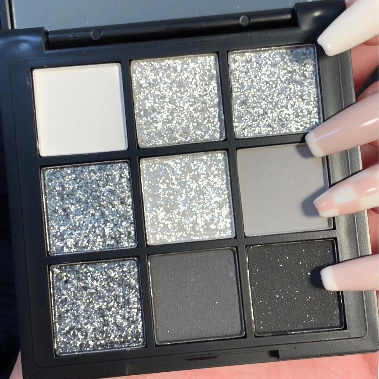 Mysterious Gothic Punk 9 Colors Smoky Eyeshadow Palette - Glitter & Matte High Pigment with Sleek Mirror