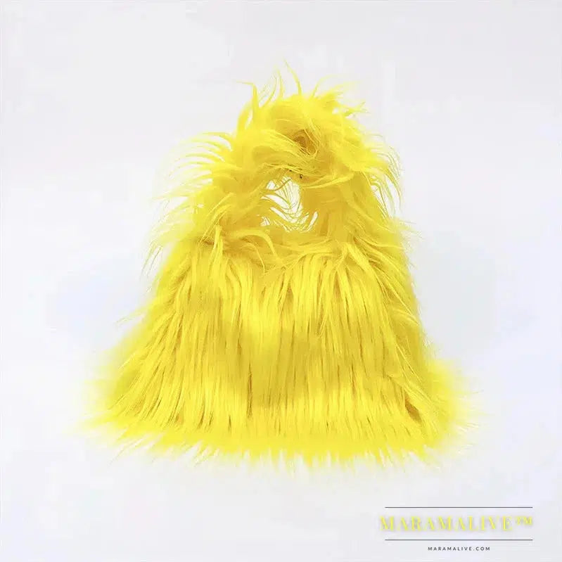 NEW Fashion Faux Fur Women Shoulder Bags Y2K Fashion Plush Handbags Luxury Tote Soft Warm Winter Hairy Purse 2023