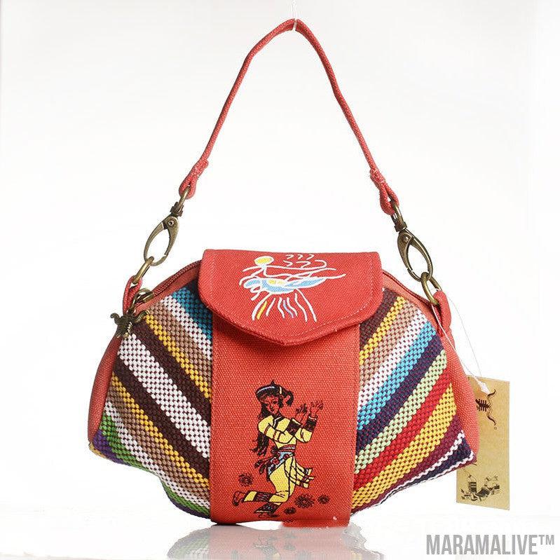 National Style Handbag Fashion Canvas Printing